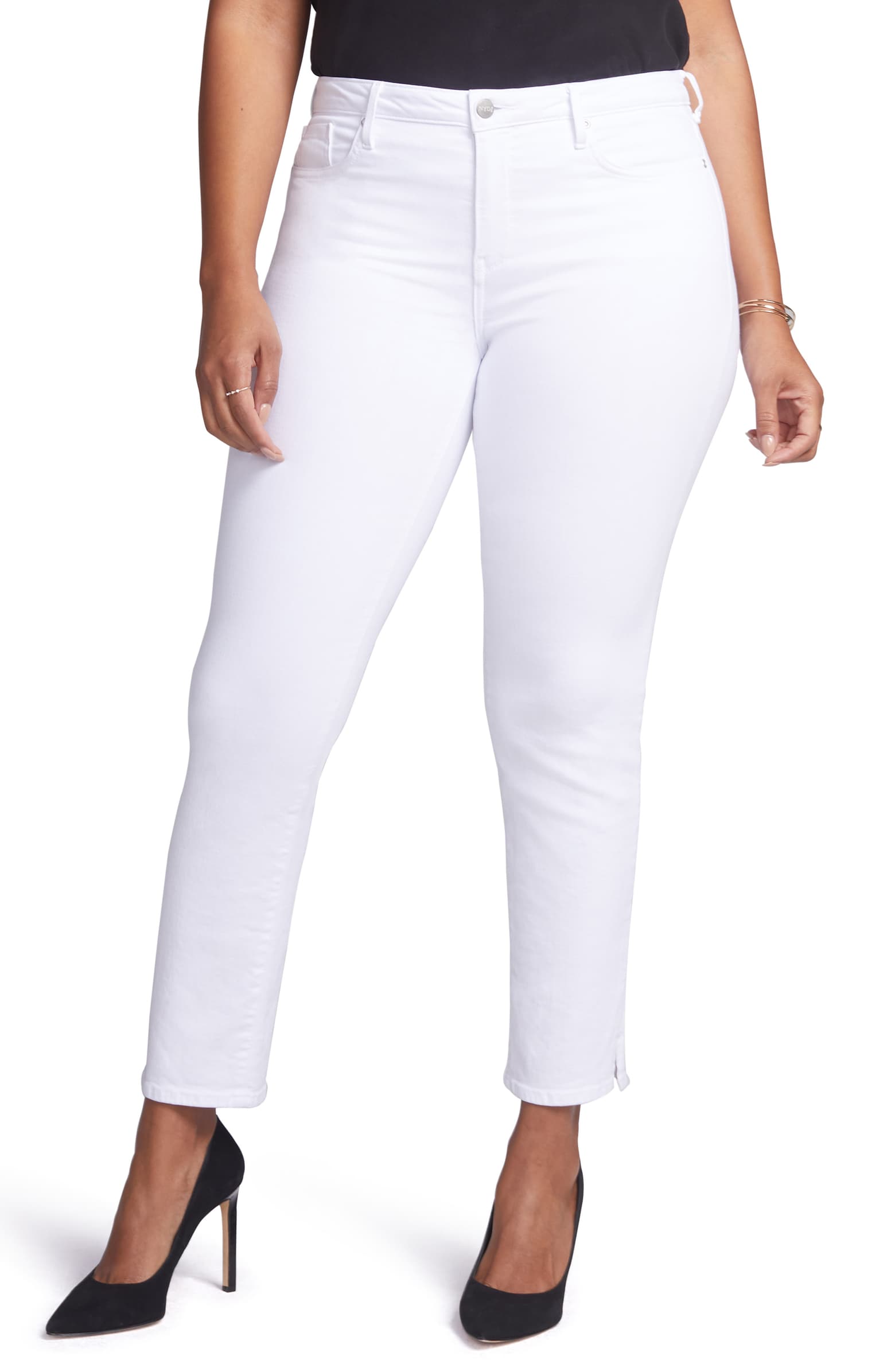 Curves 360 by NYDJ Womens Slim Ankle Straight Leg Jeans  Rinse main image 0