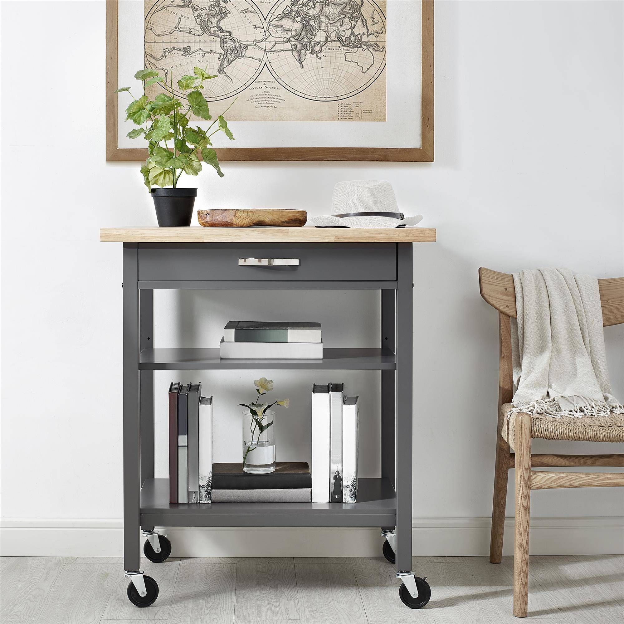 Multifunction Kitchen Cart Gray