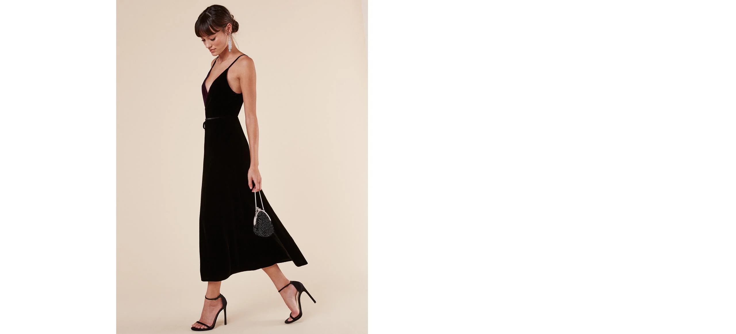 Reformation + lana dress – black / garnet