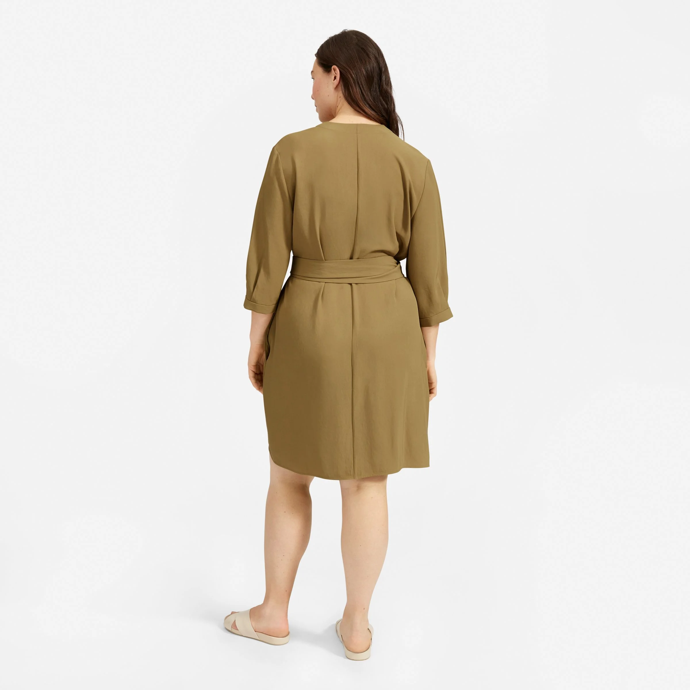 Everlane + The Japanese GoWeave Long-Sleeve Mini Wrap Dress