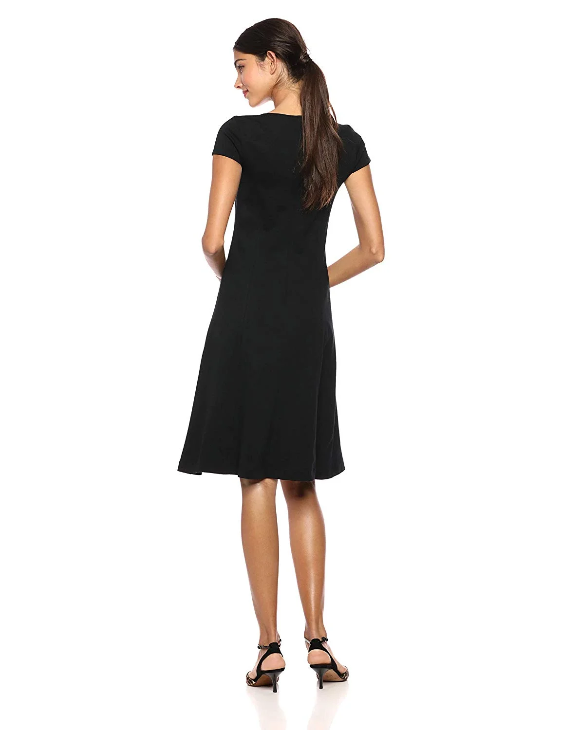 Lark & Ro + Cap Sleeve Square Neck Seamed Fit and Flare Dress Lark & Ro + Cap Sleeve Square Neck Seamed Fit and Flare Dress