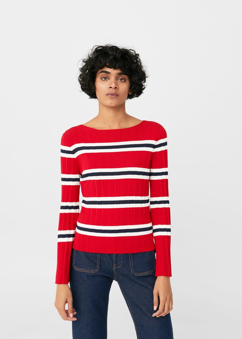 Mango + Striped rib sweater