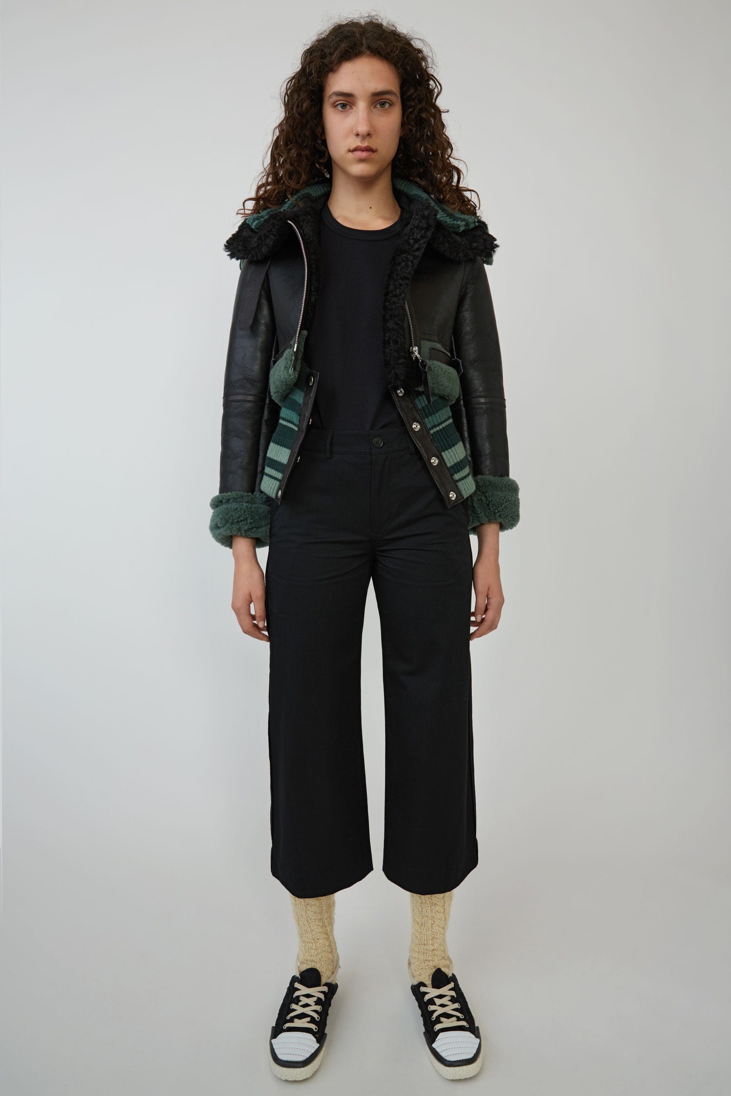 Acne Studios Shearling Jacket Black/Green