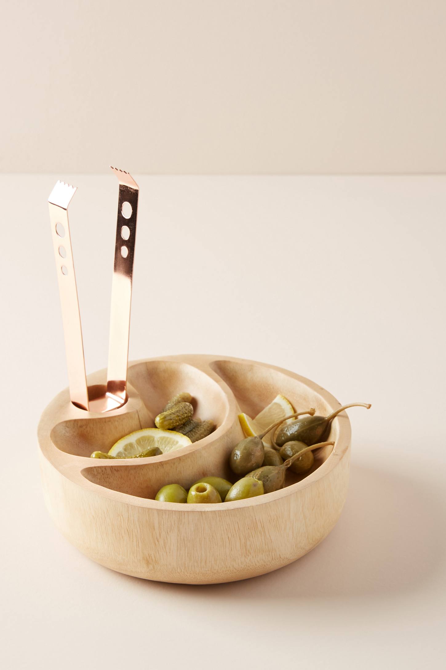 Anthropologie + Crescent Serving Dish + Tongs Set