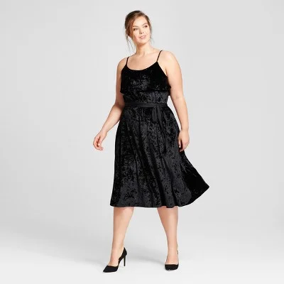 Target x Who What Wear + Satin Tie Velvet Midi Dress