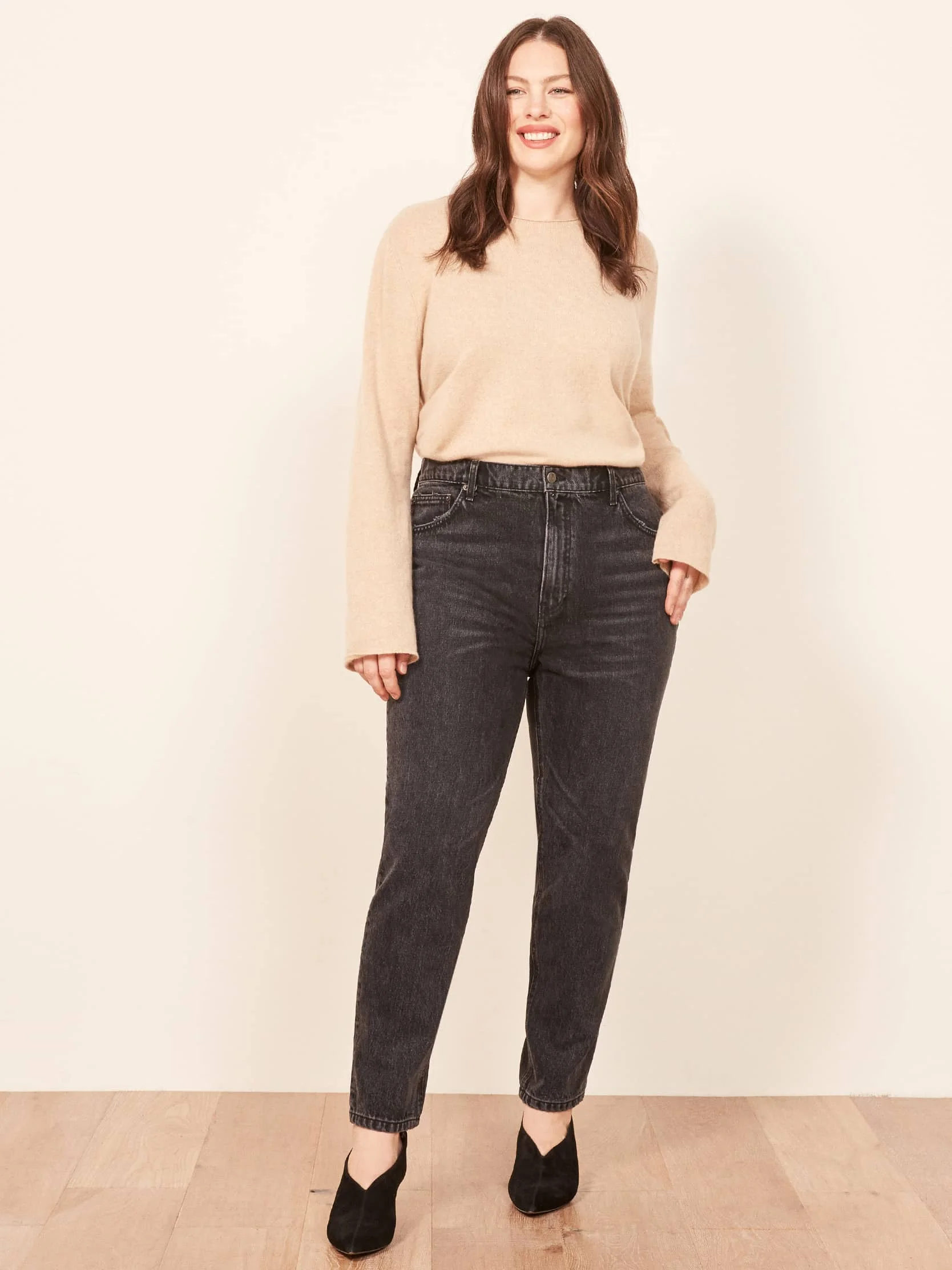 reformation julia high cigarette jean Reformation + Plus-Size Julia Crop High Cigarette Jean