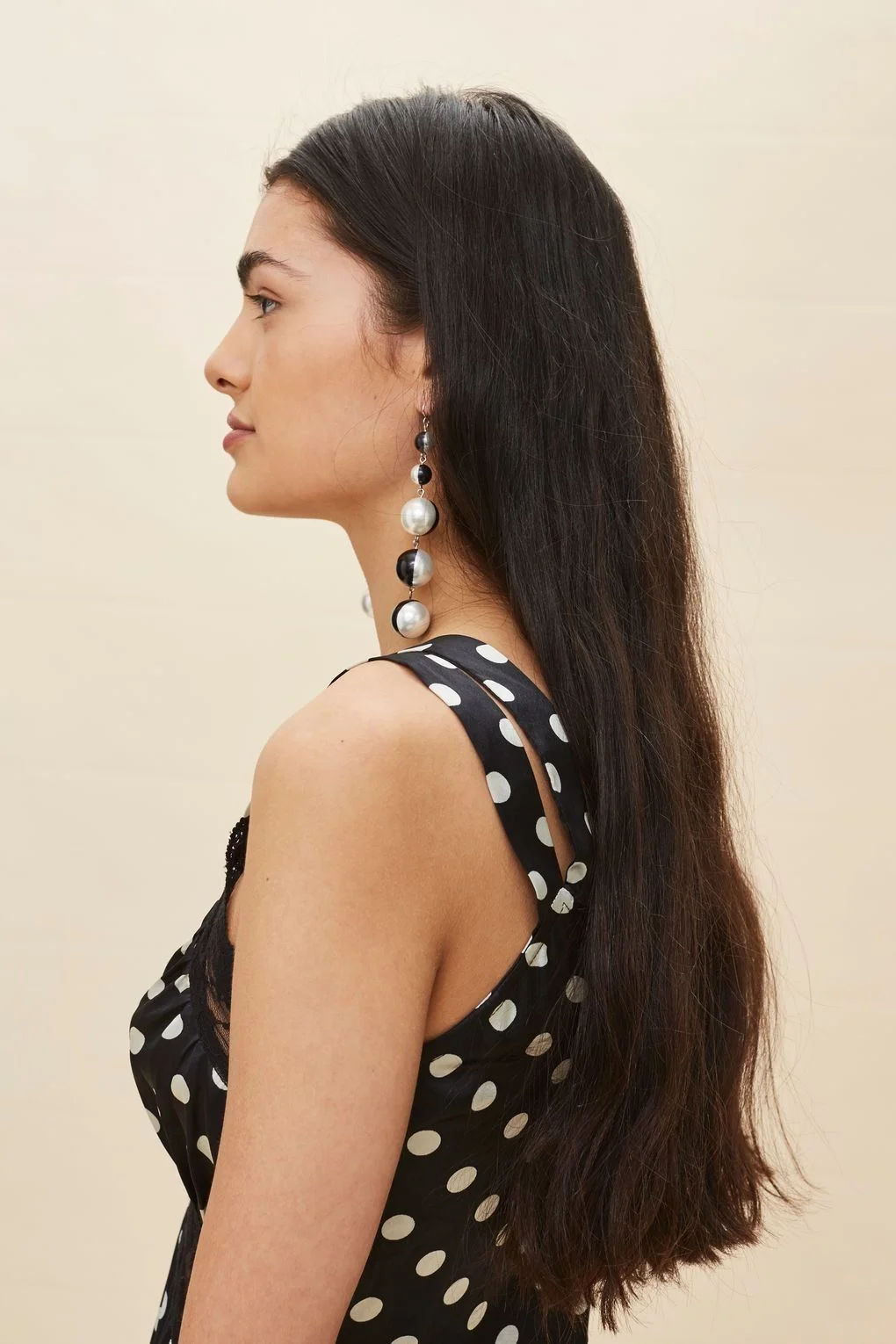 Topshop + Polka Dot Lace Satin Slip Dress