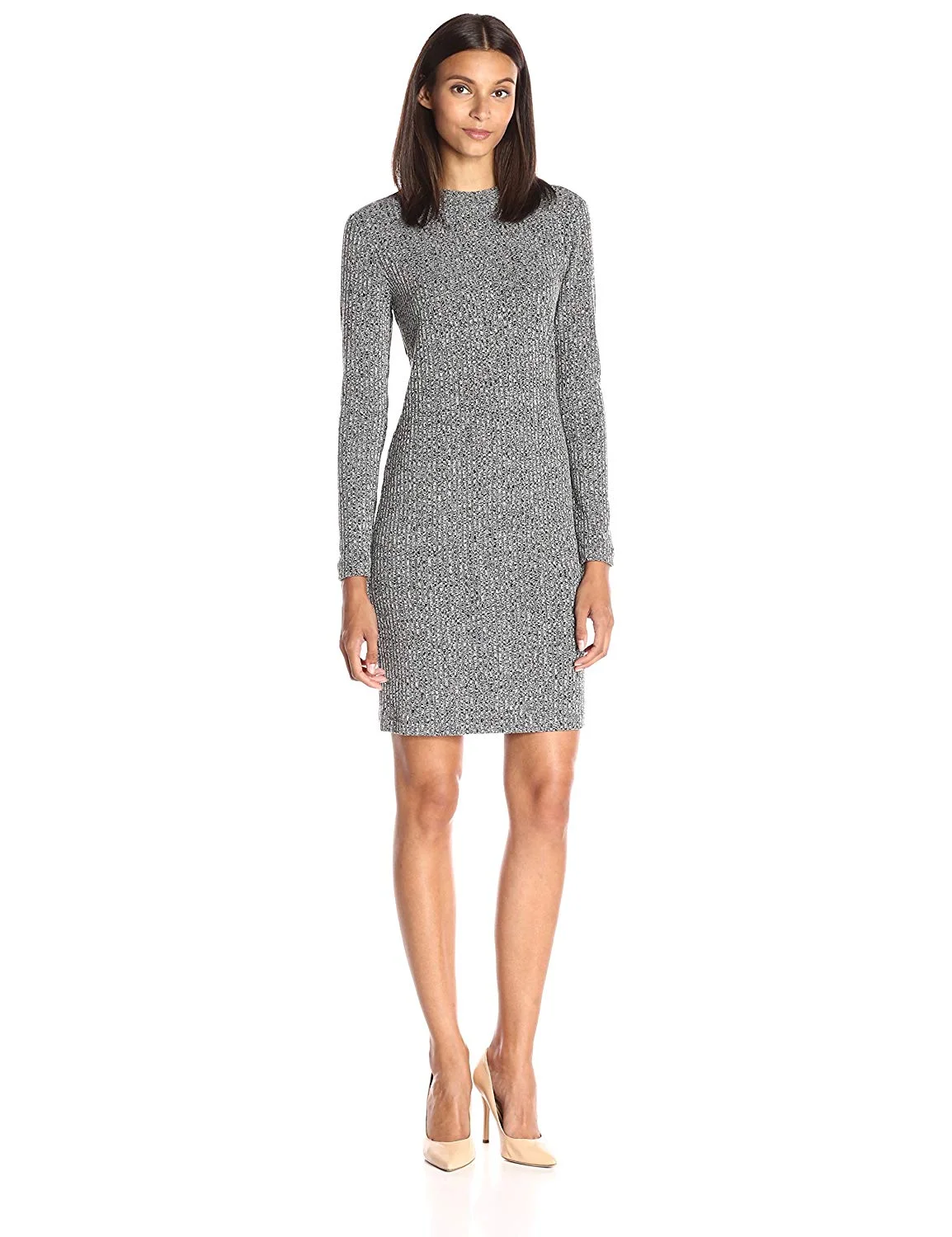 Lark &amp; Ro + Lark & Ro Women’s Mockneck Rib Knit Dress