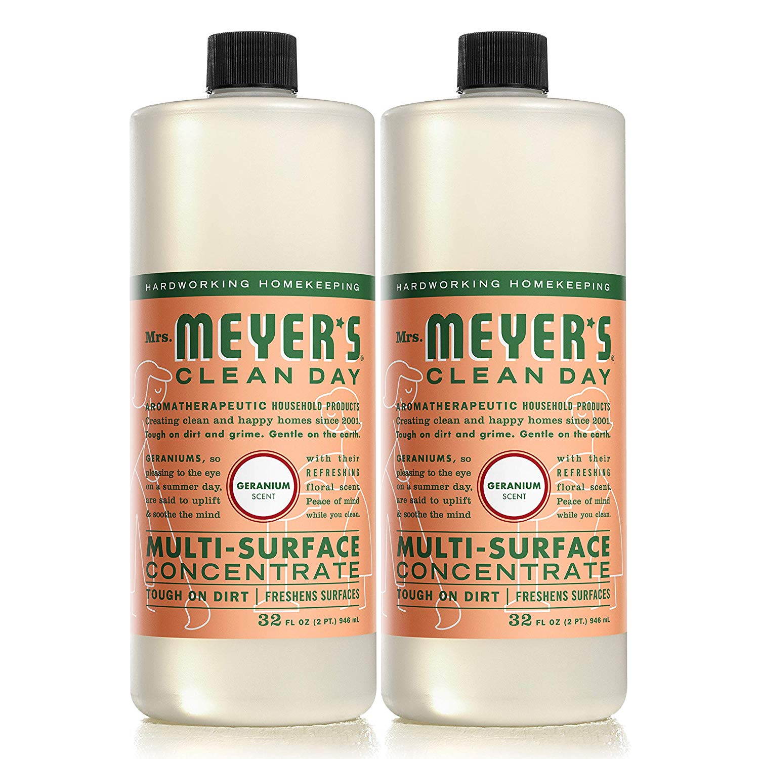 Mrs. Meyers + Clean Day MultiSurface Concentrate, 2 ct