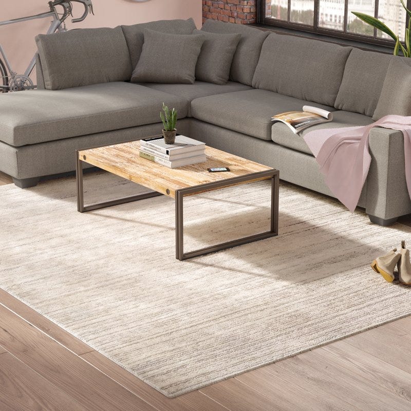 Greyleigh + Bridgeton Distressed Modern Gray/Cream Sleek Area Rug