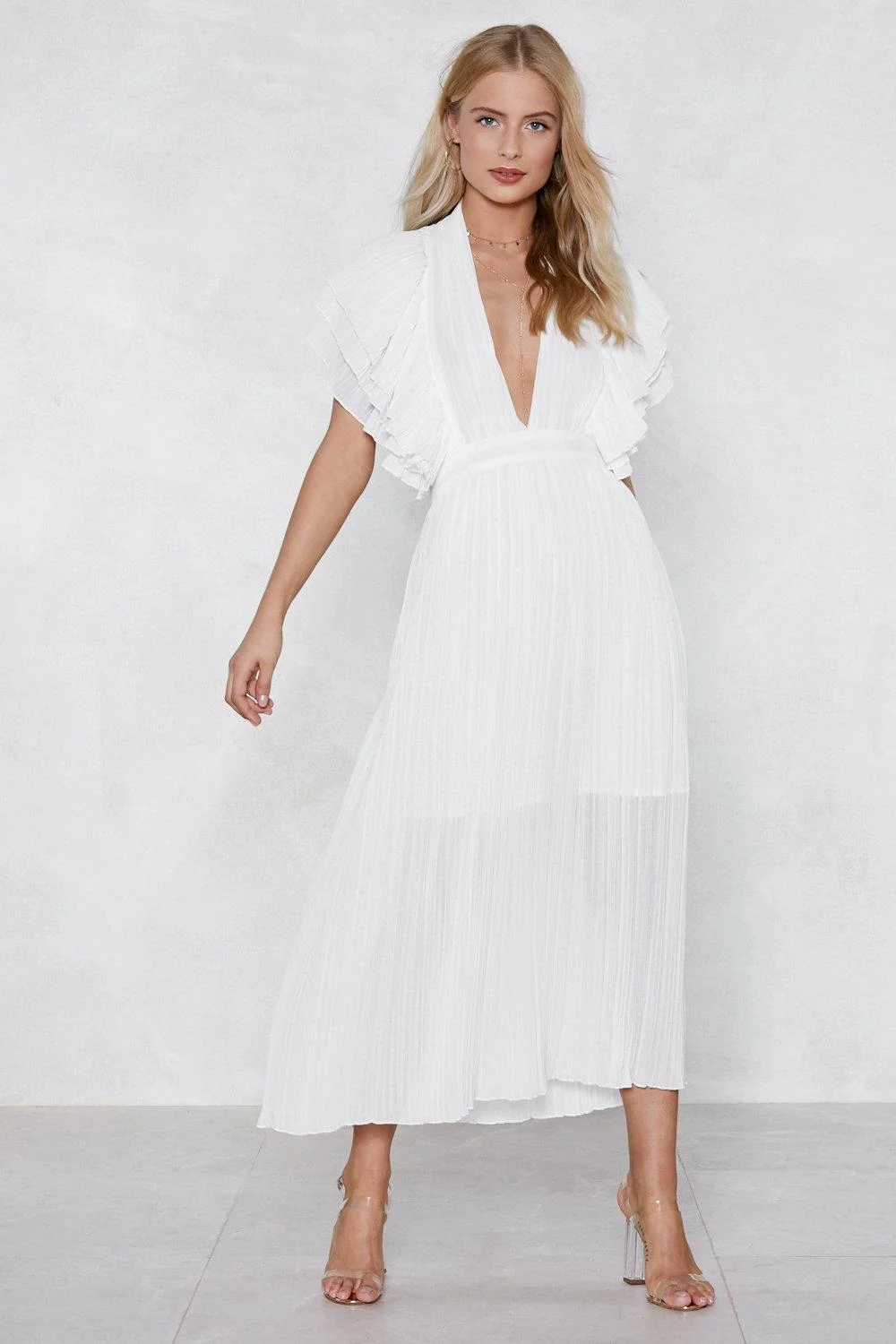 nasty gal pleated dress Women's Black Bandeau Contrast Chiffon Pleated Maxi Dress