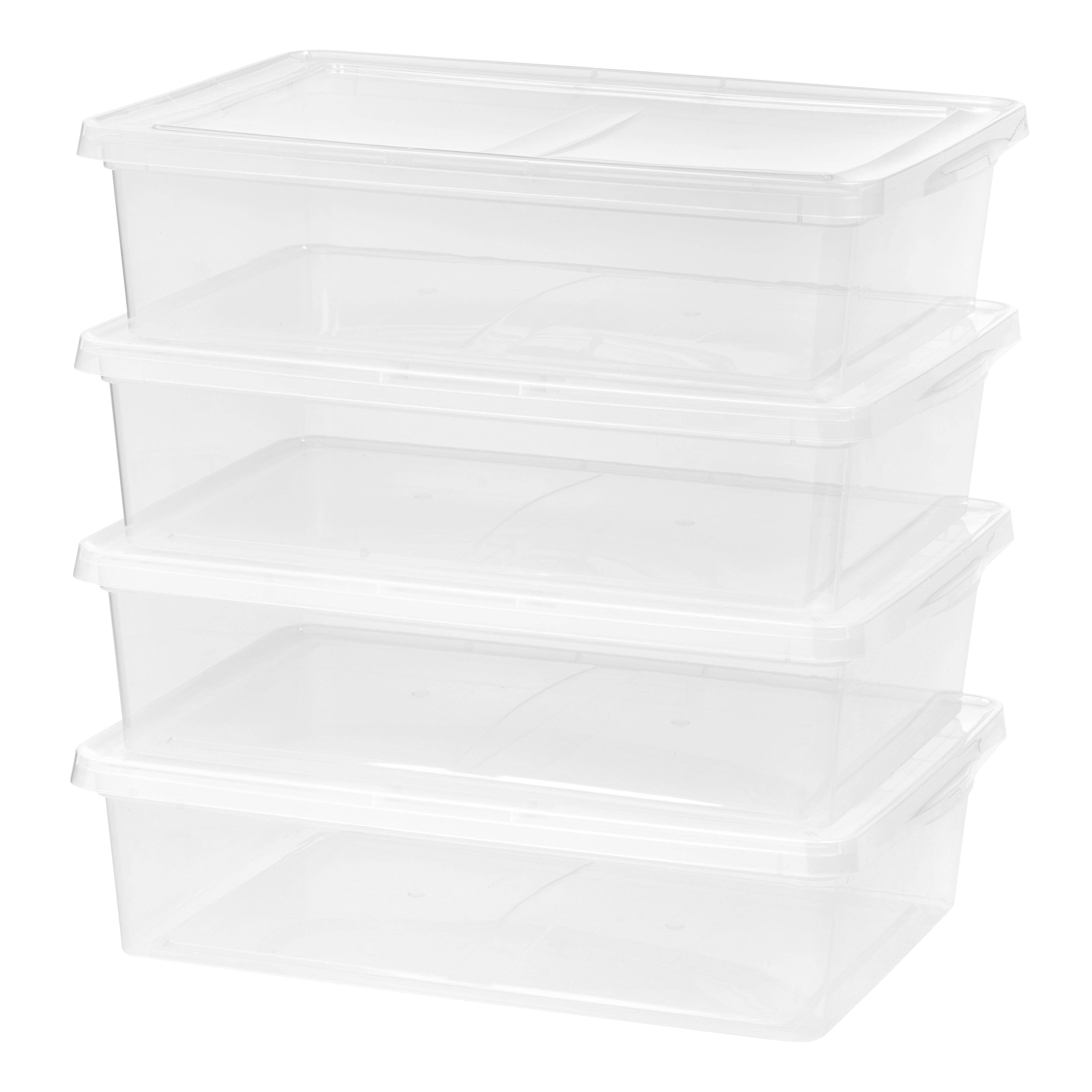 Mainstays + Clear Storage Boxes, 7 Gallon (4Pack)