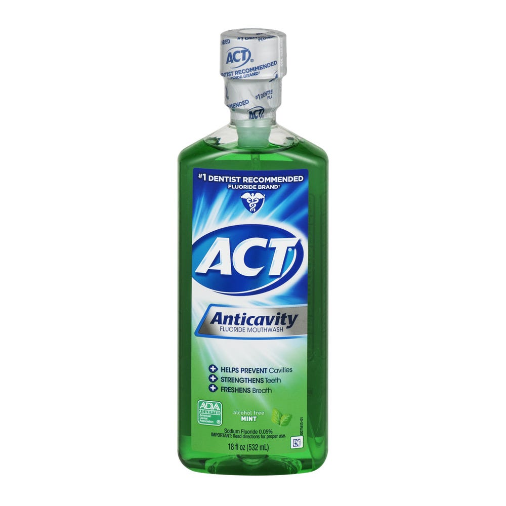 act + ACT Mint Anticavity Flouride Mouthwash, 18 oz.