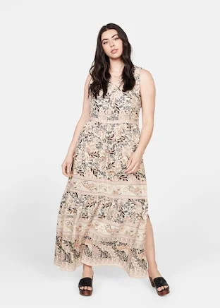 knee length dresses for ladies Innika Choo Cotton Broderie Ruffle Frill Maxi - Iva Biigdres Cream -  Supernomad - Supernomad main image 1