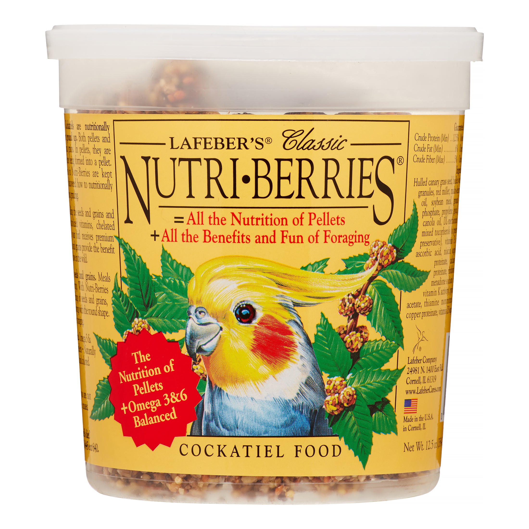 Lafeber + NutriBerries Classic Cockatiel Bird Food, 0.78 Lb