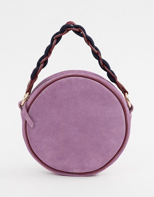 ASOS DESIGN + Suede Circle Bag With Statement Strap