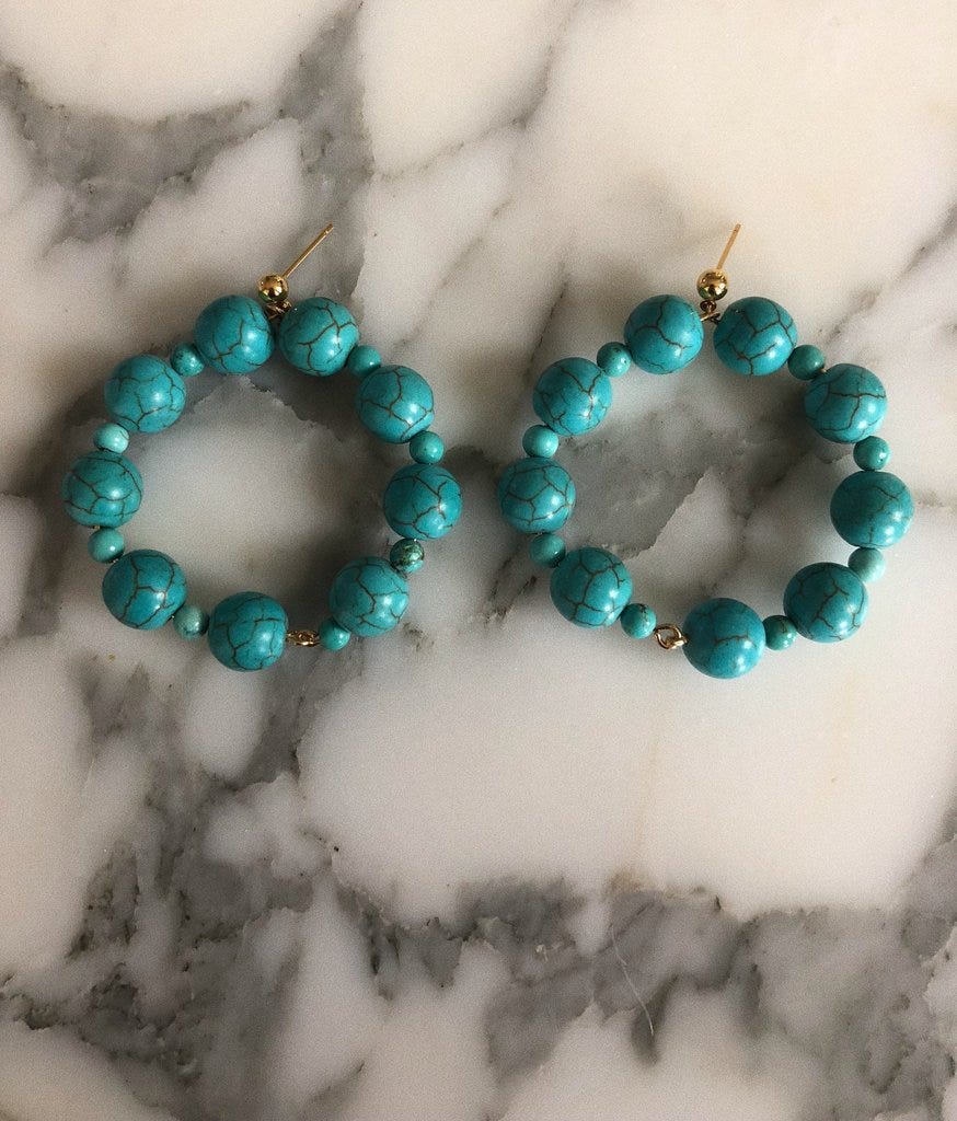 Choked by a Thread + Turquoise Knot Hoop Earrings