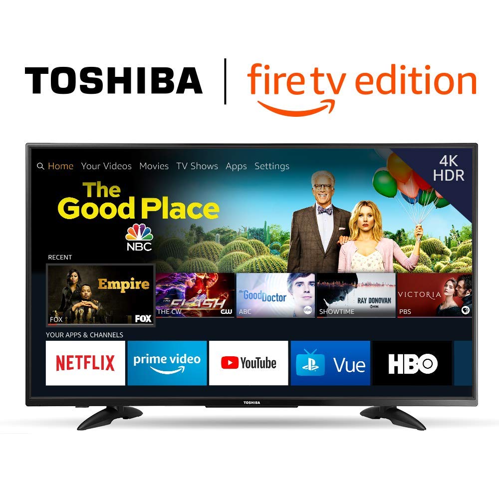Toshiba + 43-inch 4K Ultra HD Smart LED TV – Fire TV Edition