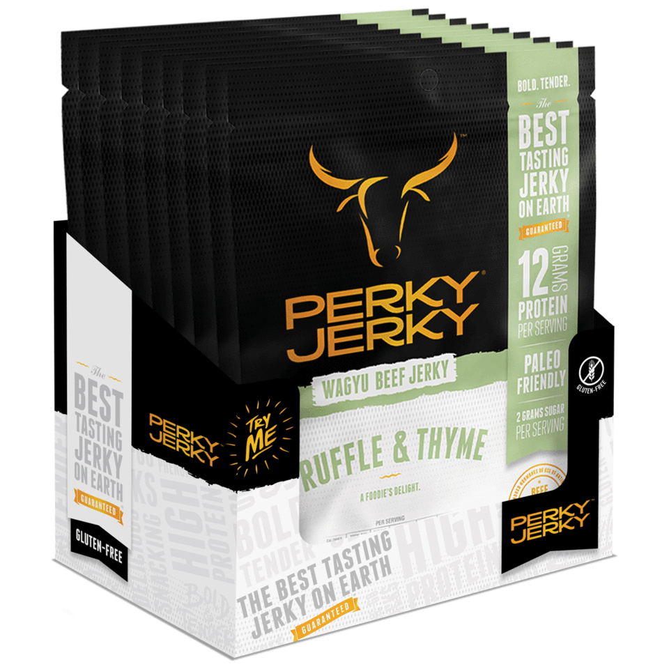 Perky Jerky + Truffle & Thyme Wagyu Beef Jerky Paleo Friendly