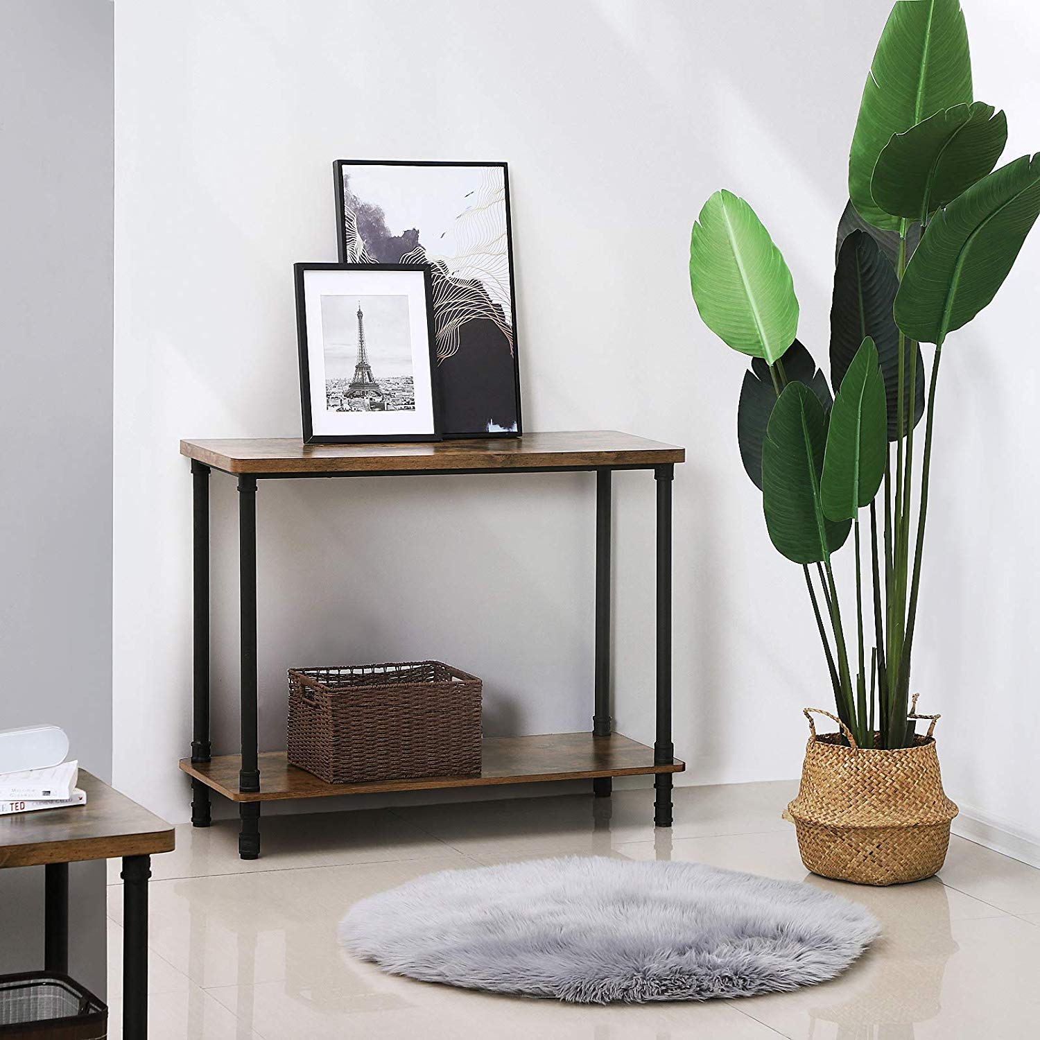 VASAGLE + Industrial Entryway Table