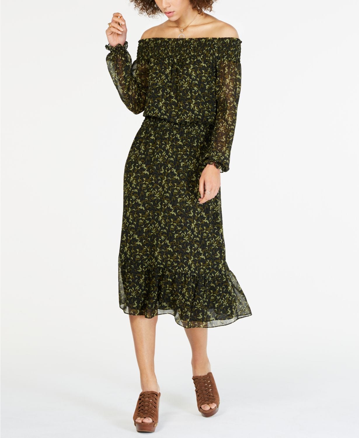 KORS Michael Kors Cotton Camo-Print Cropped Jacket