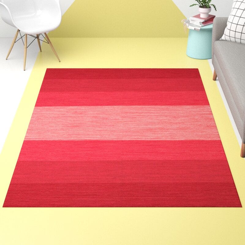 Hashtag Home + Tobias Hand-Woven Red Area Rug