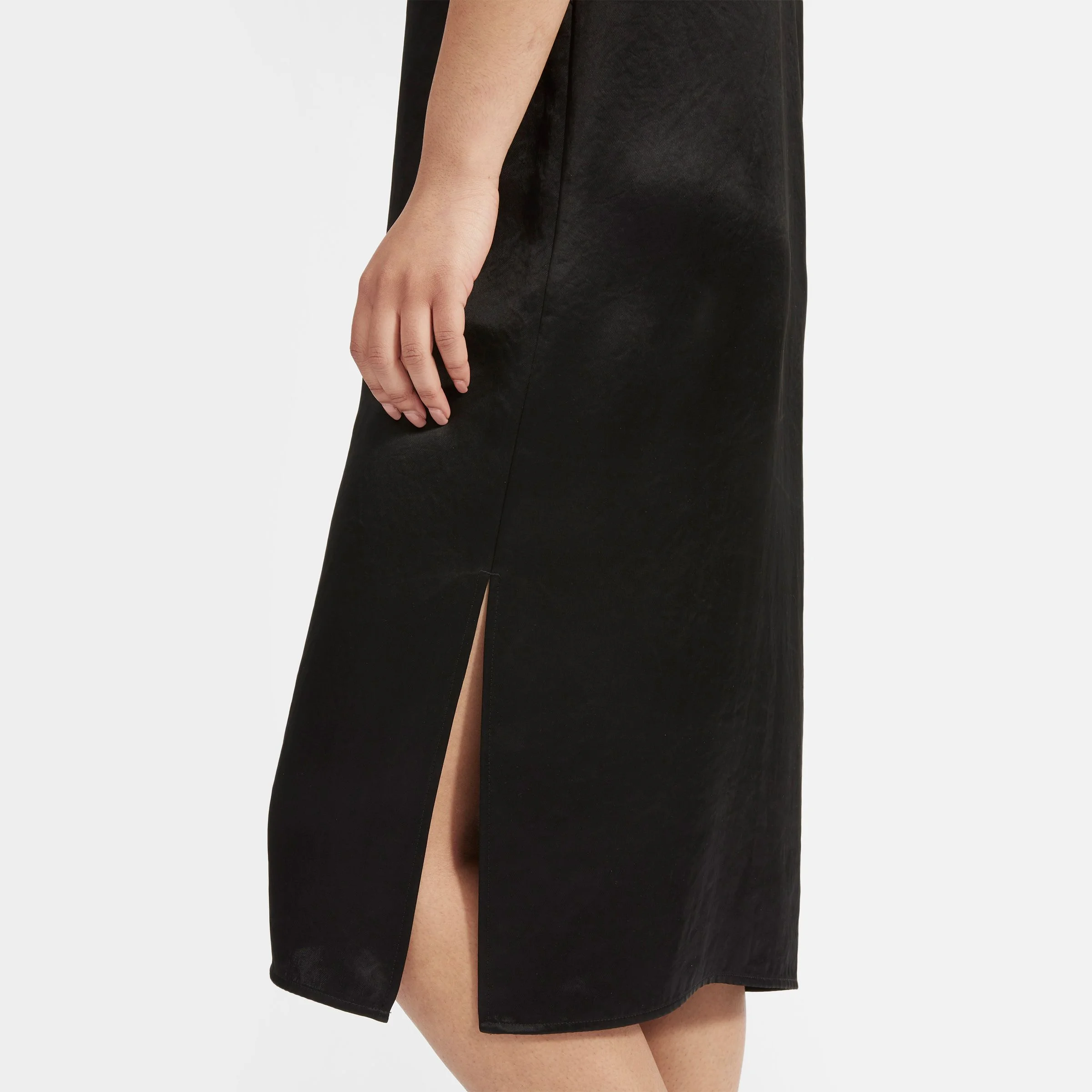 strapless open back dress The Hammered Satin Slip Dress