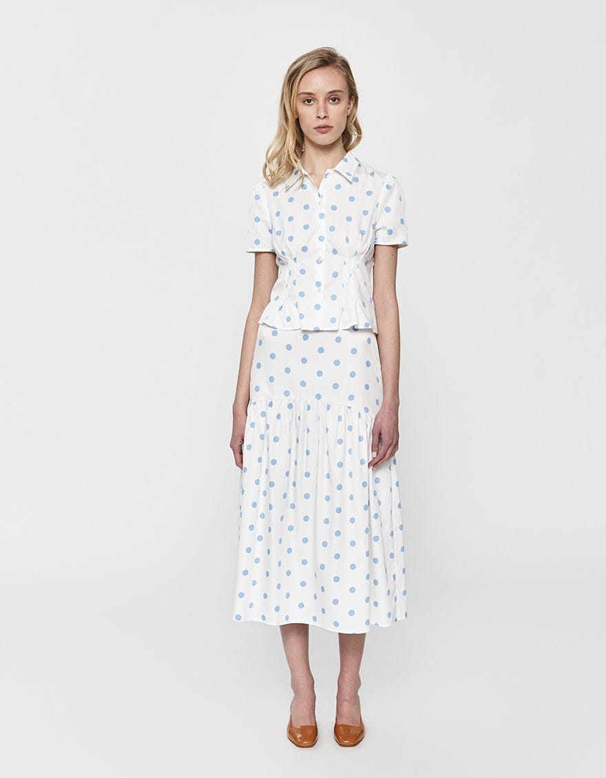 Maryam Nassir Zadeh + Alba Pintucked Blouse