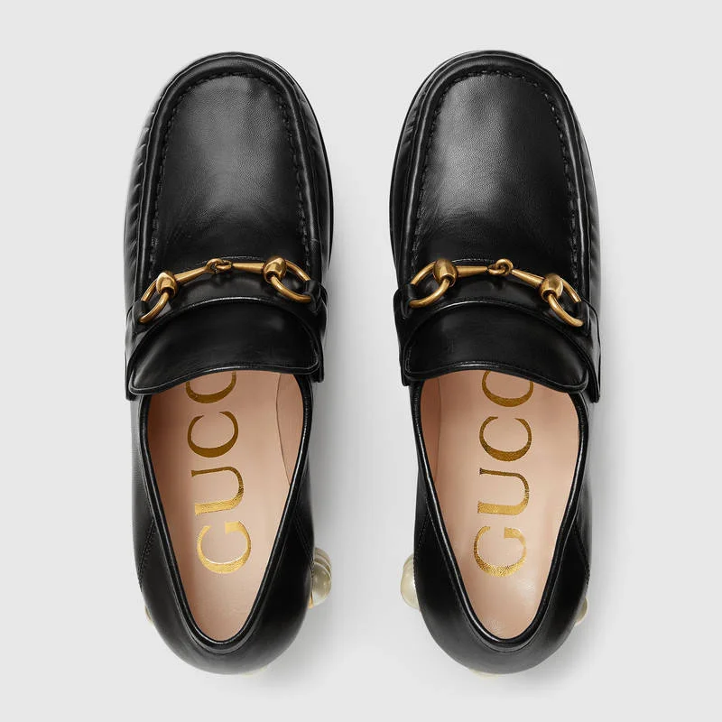 Gucci + Studded leather Horsebit loafers display picture 2
