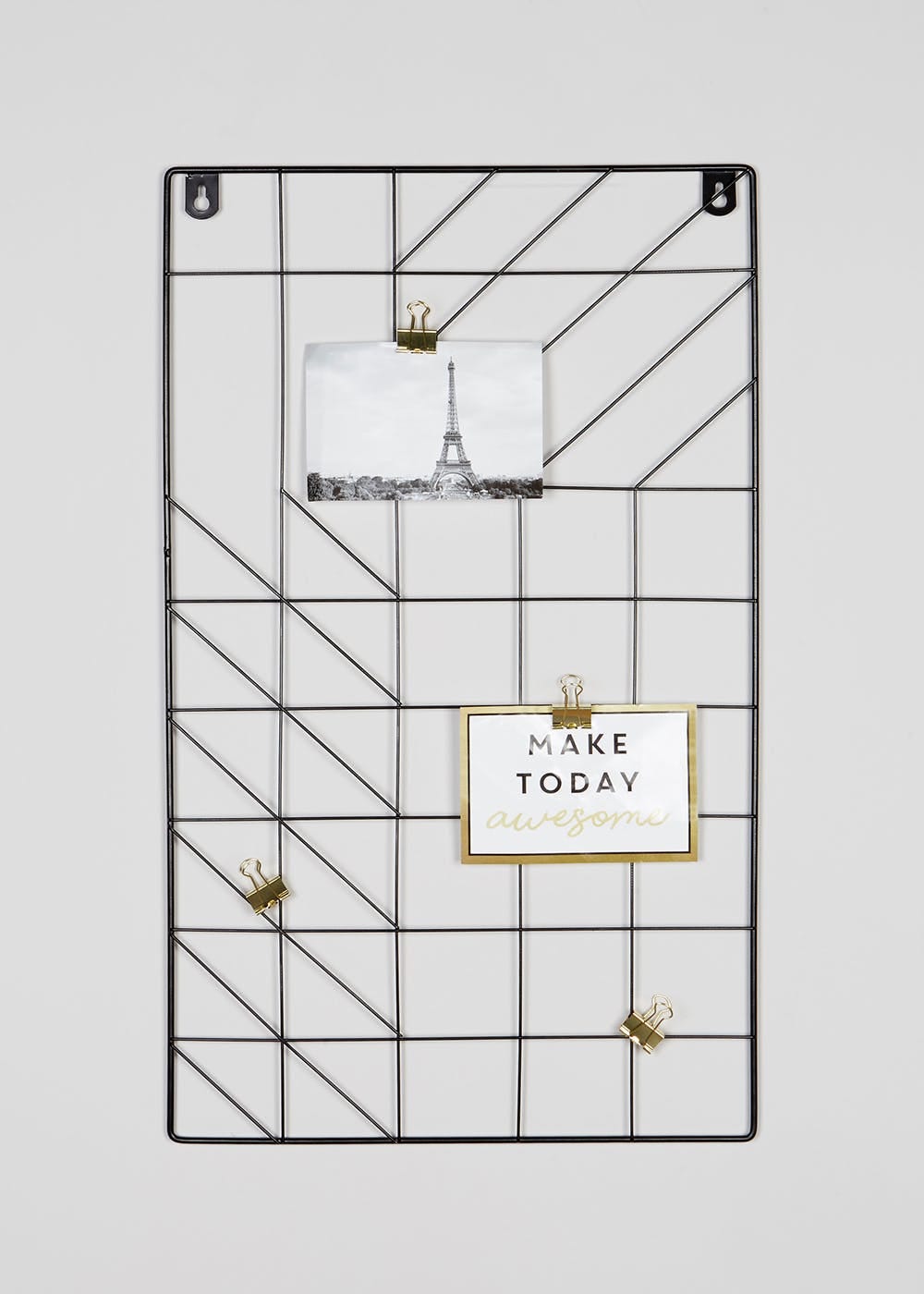 Matalan + Metal Wire Photo Memo Board 62cm x 38cm x 3cm